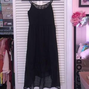 Black lace high low dress